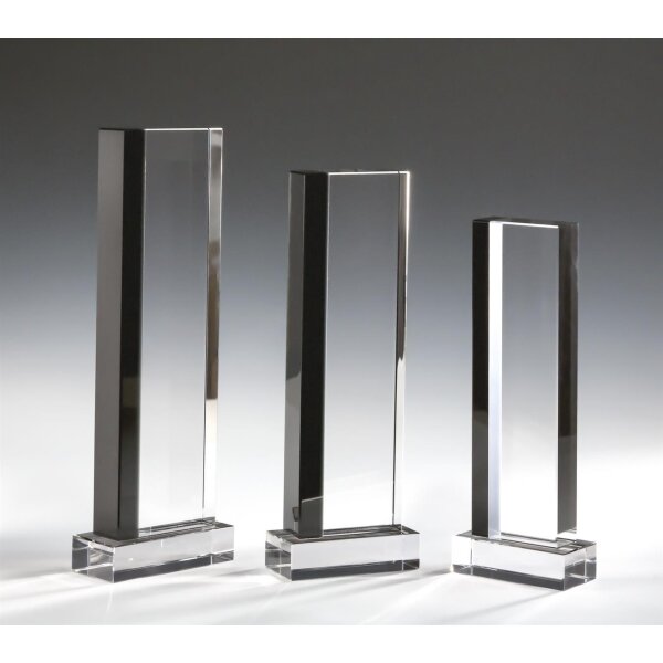 black and clear Kristall-Glas Trophäe