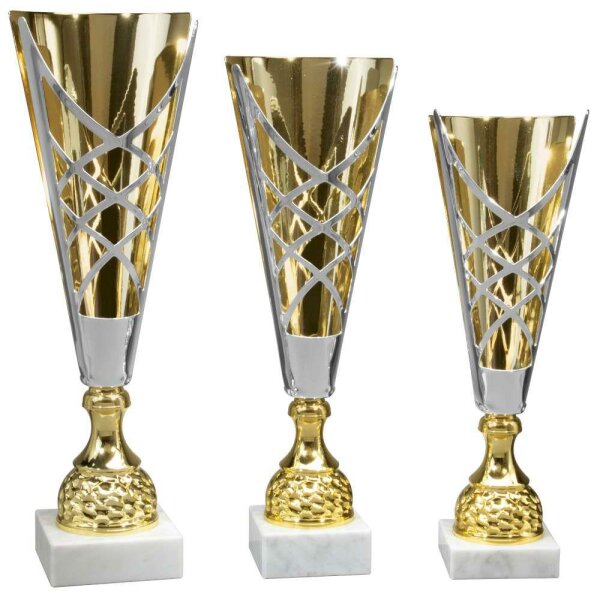 3er Design-Pokalserie "Emilia" 420 - 505 mm silber-gold