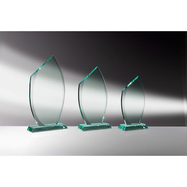 Jade-GlasTrophäe mit Lasergravur