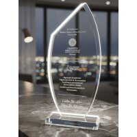 Jade-GlasTrophäe mit Lasergravur