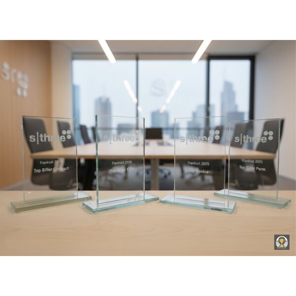 Glastrophäe Rechteck mit Lasergravur